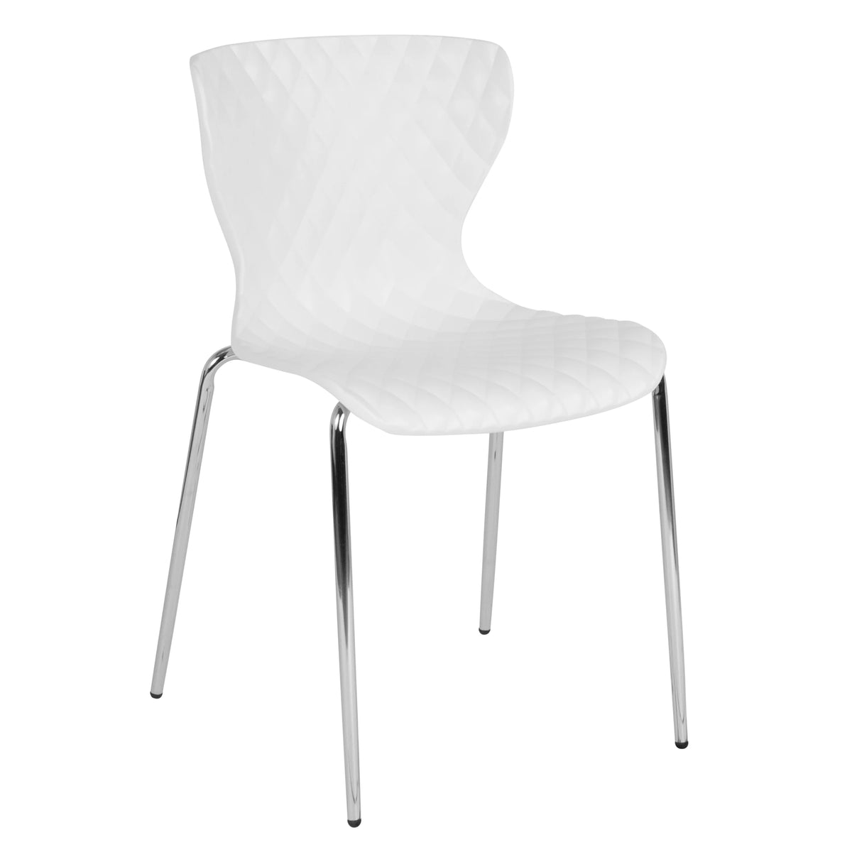 BizChair 4 Pack Contemporary Design Orange Plastic Stack Chair