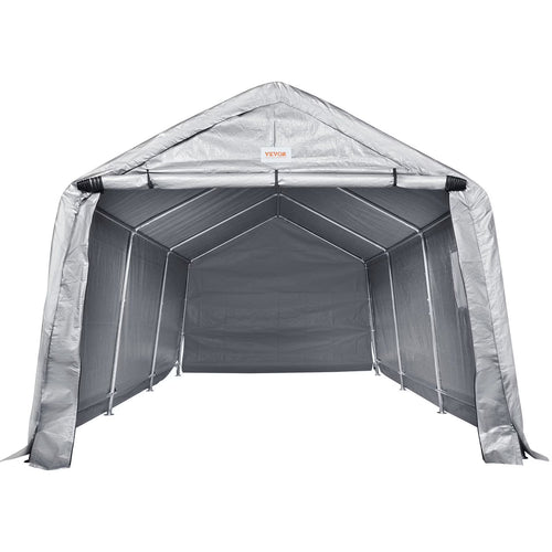 10x15x8ft Heavy Duty Portable Garage Tent Canopy Carport with Roll-up Zipper Door & Ventilated Windows for Car, Motorcycle, Bike, Outdoor Storage