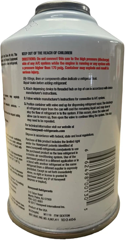 Honeywell R1234yf Solstice HFO Refrigerant MVAC 4 Cans HD Brass Can Tap Gauge Top Off Kit