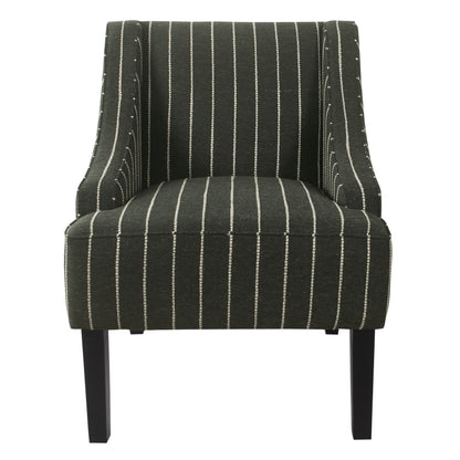 HomePop Classic Swoop Accent Chair - Blue and White Damask