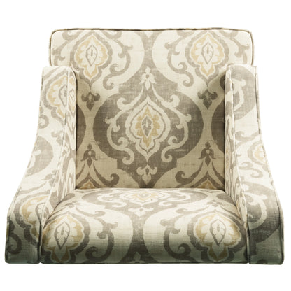 HomePop Classic Swoop Accent Chair - Blue and White Damask