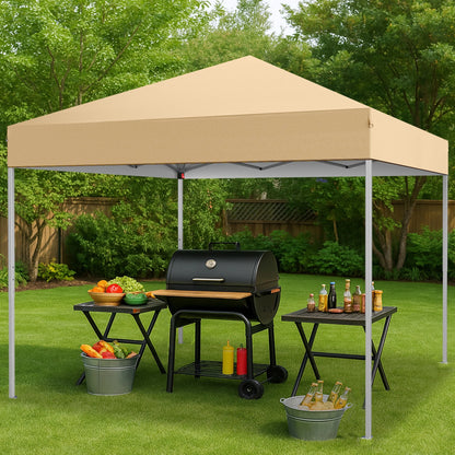 GVDV Canopy Tent, 10x10 ft Easy Pop up Outdoor Canopy Tent, Portable Straight Leg Gazebo Instant Canopy, Blue