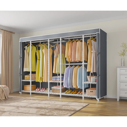 VIPEK V50 Extra Large Portable Closet Rack Bedroom Armoire Freestanding Wardrobe Closet, Heavy Duty Clothes Rack Multi-Functional Metal Clothing Rack for Hanging Clothes, Max Load 1300lbs, Black