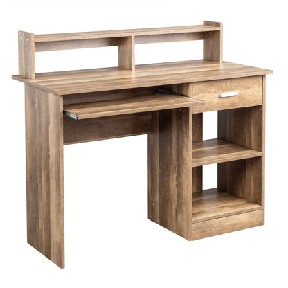 Ktaxon Computer Desk Home Office Workstation Laptop Table Drawer Shelf Furniture White