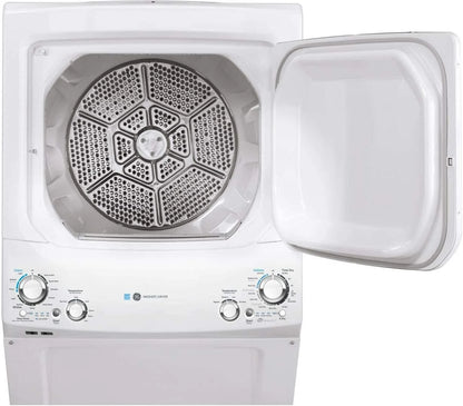 GE Unitized Spacemaker(R) ENERGY STAR(R) 3.9 cu. ft. Capacity Washer with Stainless Steel Basket and 5.9 Electric Dryer - GUD27EESNWW