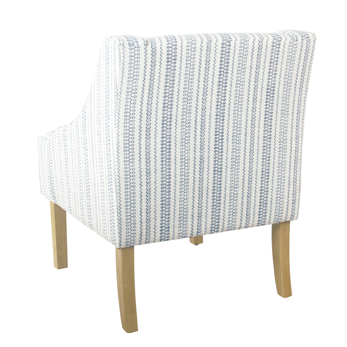 HomePop Classic Swoop Accent Chair - Blue and White Damask