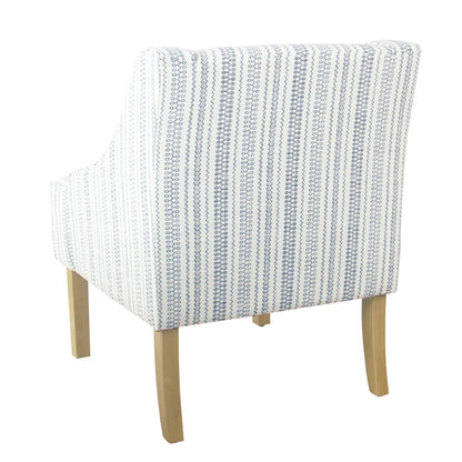 HomePop Classic Swoop Accent Chair - Blue and White Damask