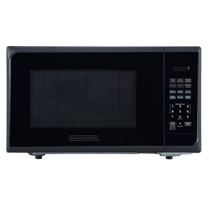 1.1 cu ft 1000W Microwave Oven - Stainless Steel Black: Countertop, Child Lock, 6 One-Touch Settings