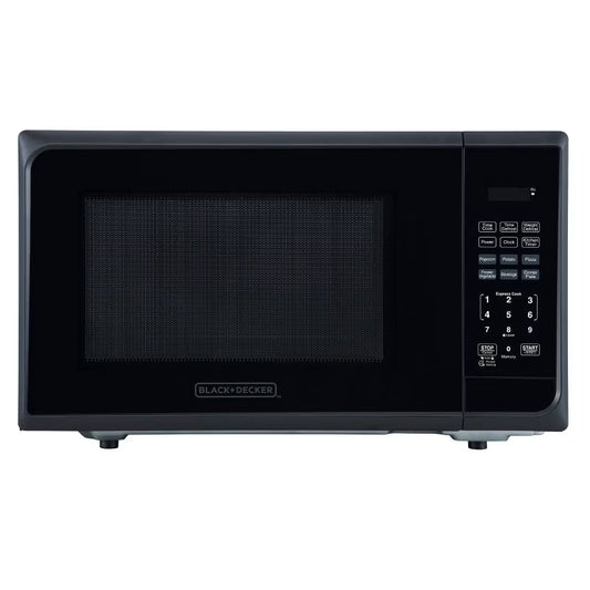 1.1 cu ft 1000W Microwave Oven - Stainless Steel Black: Countertop, Child Lock, 6 One-Touch Settings