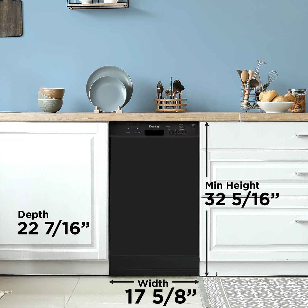 Danby DDW18D1ESS 18" Wide Built-in Dishwasher in Stainless Steel