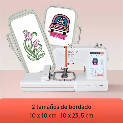 Poolin EOC05 Embroidery Machine 4x9.25" Area, 7" Touch Screen with kit