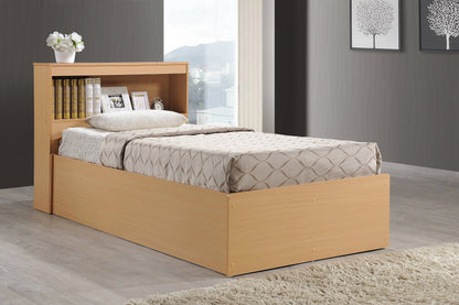 Hodedah Twin-Size Captain Bed with 3-Drawers and Headboard in White