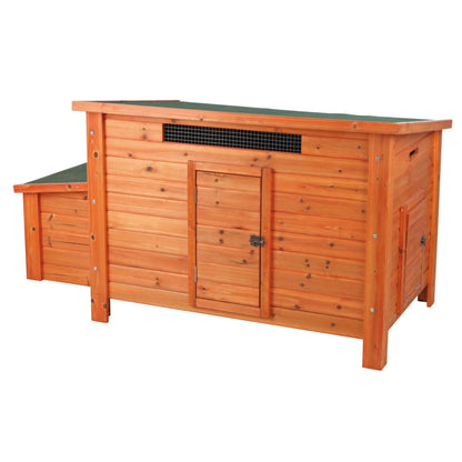 TRIXIE Weatherproof Outdoor Wooden Chicken Coop with 2 Nesting Boxes & Run, Brown