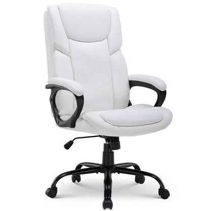 Mainstays Executive Ergonomic High Back Leather Home Office Desk Chair, Black
