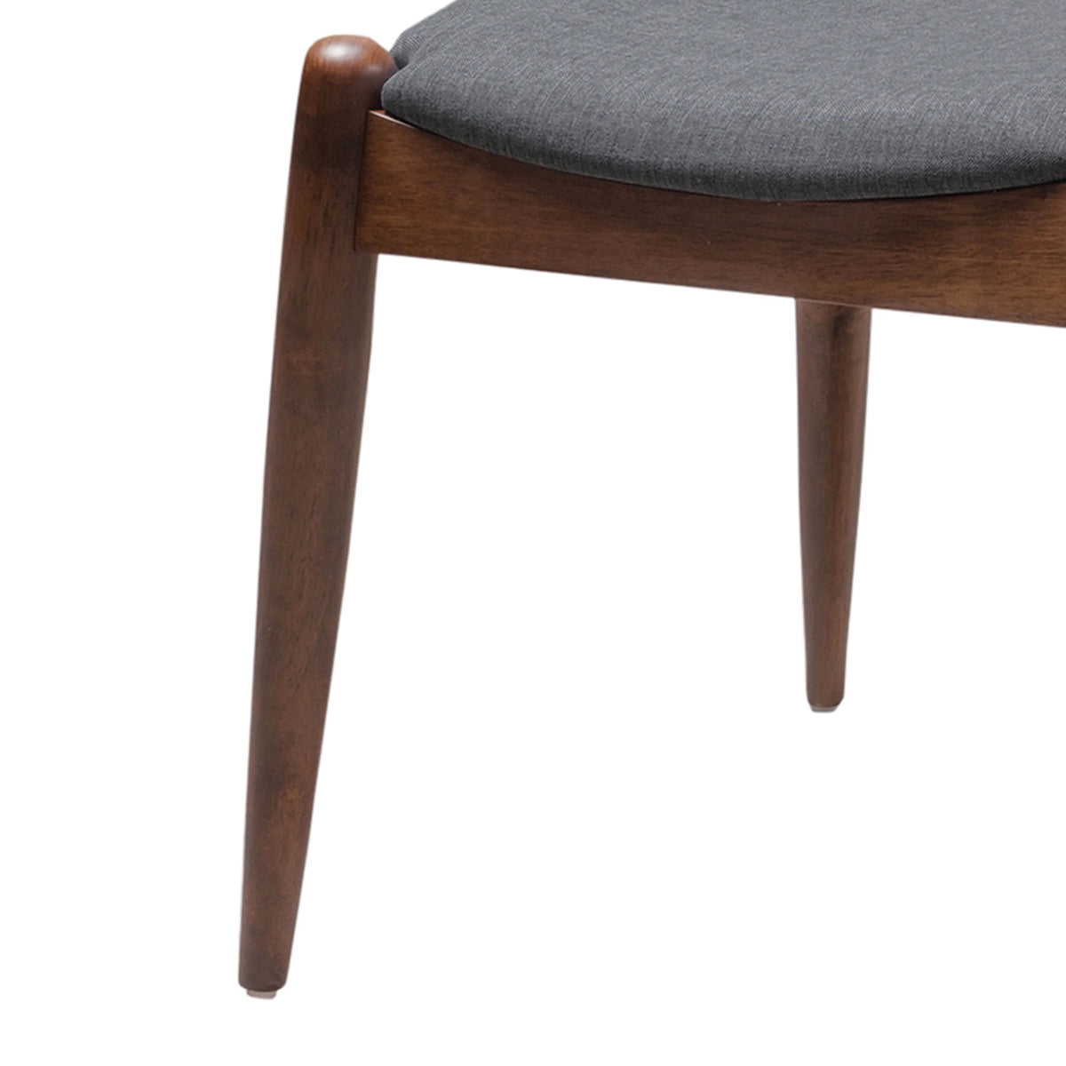 GDF Studio Virgil Mid Century Modern Fabric Upholstered Dining Chairs, Set of 2, Charcoal and Walnut
