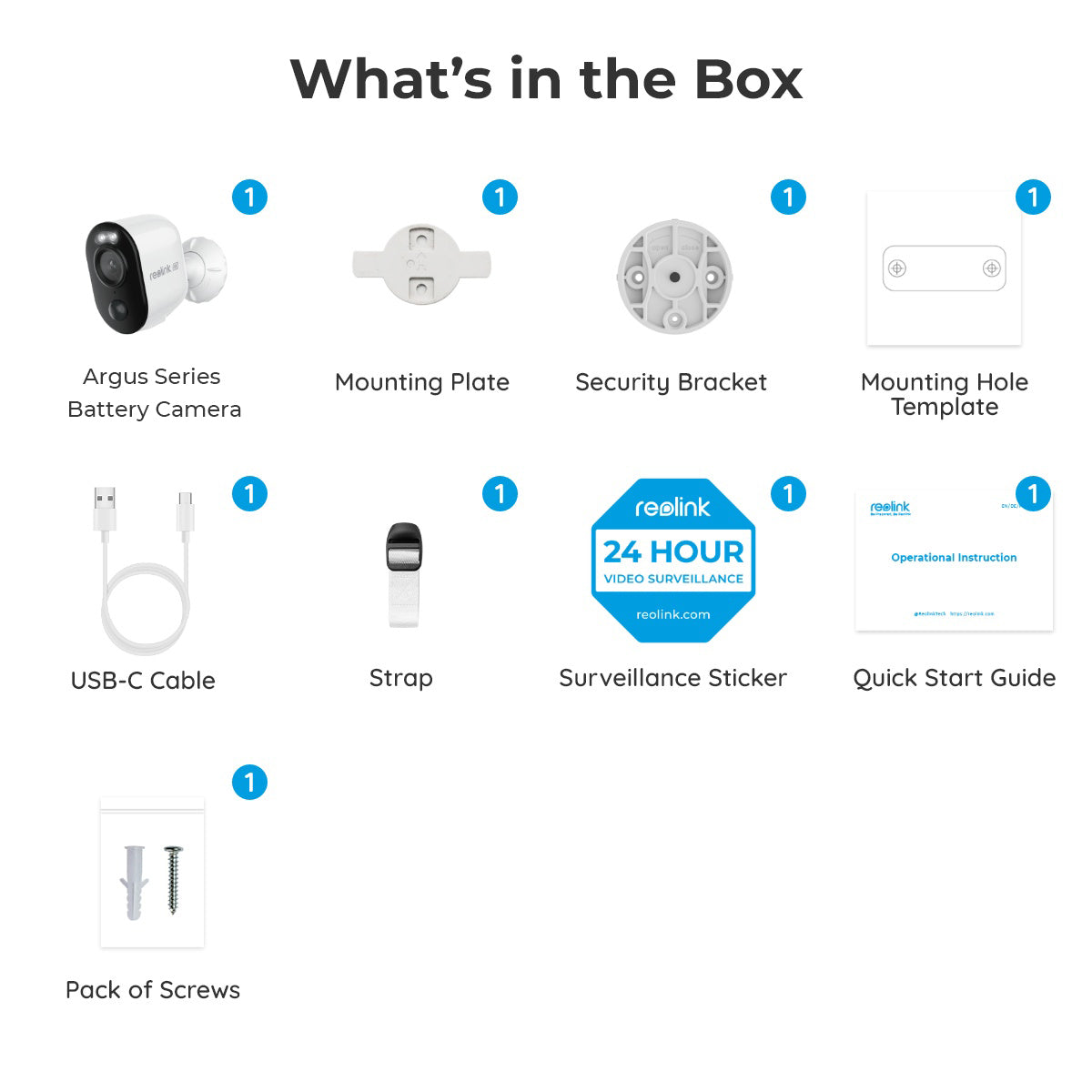 Reolink Argus Series 4K Battery/Solar-Powered Standalone WiFi Camera with Color Night Vision