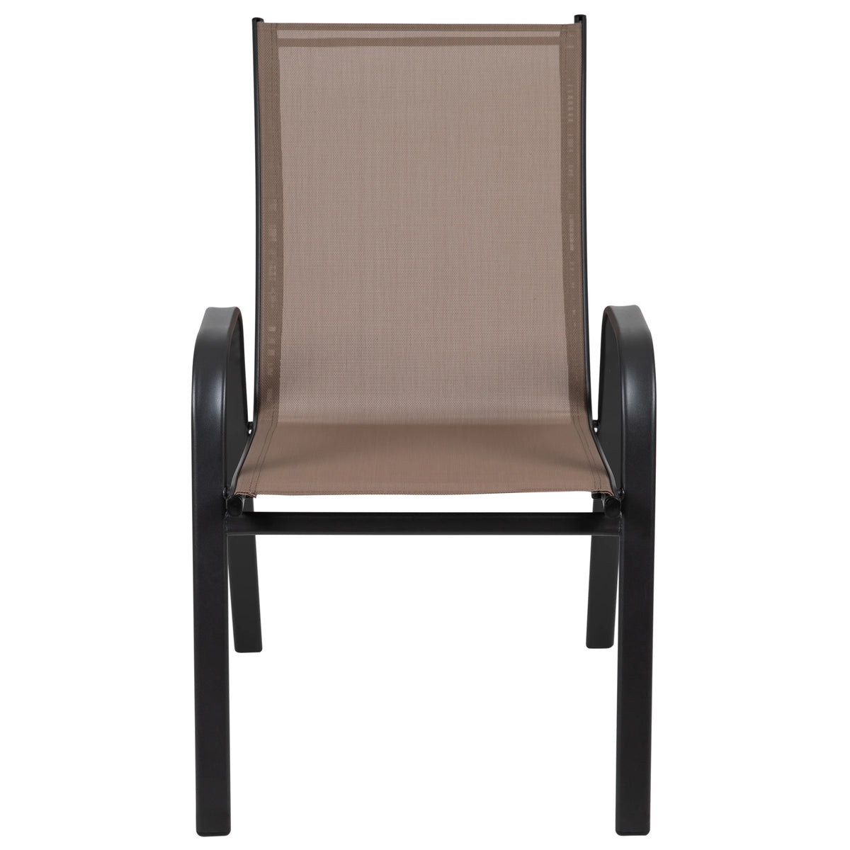 Emma + Oliver 4 Pack Gray Outdoor Stack Chair with Flex Comfort Material - Patio Stack Chair