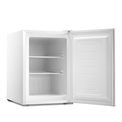 KNDKO 2.6Cu.ft Upright Freezer, Mini Freezer with Reversible Single Door, Removable Shelves, Adjustable Thermostat for Home/Kitchen/Office, Silver