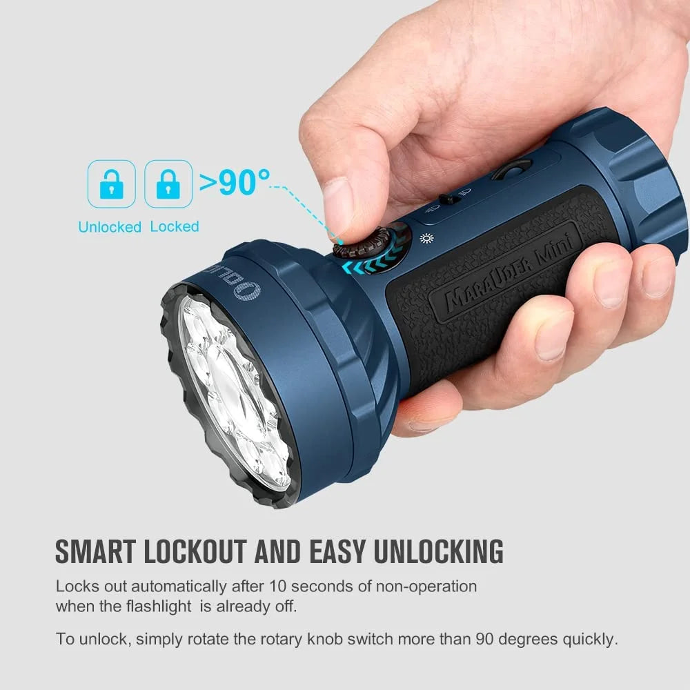 OLIGHT Marauder Mini 7,000 Lumens Bright Flashlight with 600 Meters Beam Distance, Powerful RGB Lights, Magnetic Rechargeable for Outdoors Work, Hunting, and Searching(Black)