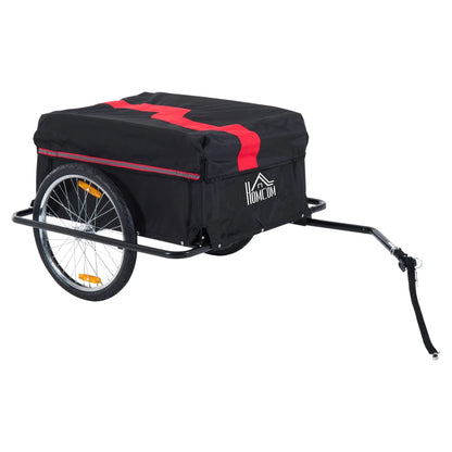Aosom Bicycle Cargo Trailer, Two-Wheel Bike Luggage Wagon Bicycle Trailer with Removable Cover, Yellow