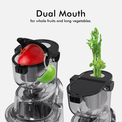 SIFENE 200W Cold Press Juicer Machine for Fruits and Vegetables, Masticating Juice Maker with 83mm Wide Chute, High Yield, Easy Clean, Gray