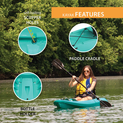 Lifetime Hydros 101 inch Sit-on-Top Kayak, Orange (90595)
