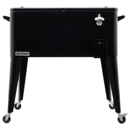 Permasteel 80-Qt Classic Outdoor Steel Patio Cooler on Wheels, Beverage Rolling Cart, Pink