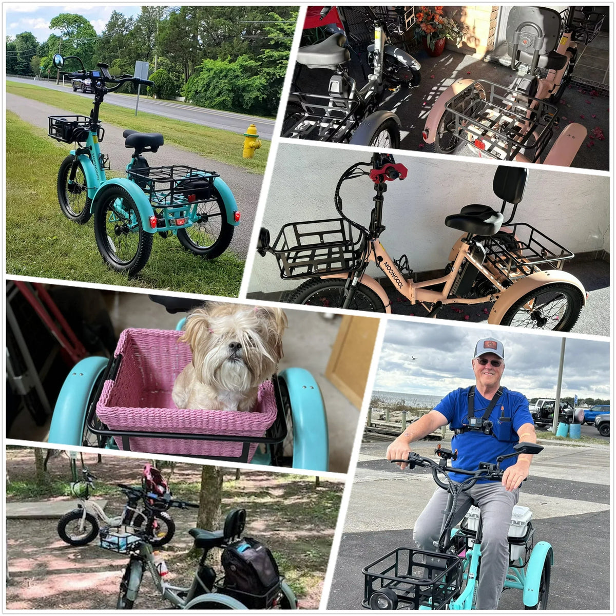 ABORON 3.0 Fat Tire Electric Trike for Senior Foldable E-Bike, 500W Motorized Tricycle Adult 20" Folding 3 Wheel Electric Commute Bike Trike w/48V Battery and Storage Baskets,