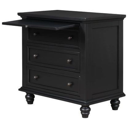 EUROCO 28�� Larger Solid Wood 3-Drawer Side Table Nightstand, End Table with Pull out Tray for Bedroom, Living Room, Hallway, Entryway,White