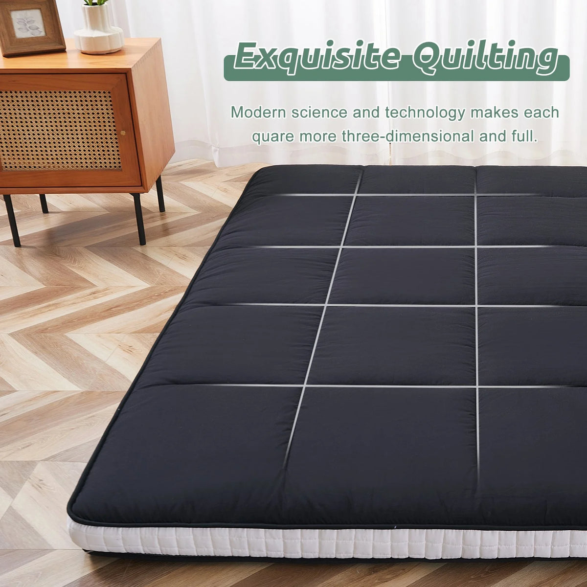 Slsy Futon Mattress 4" Soft and Supportive Twin Mattress Pad with Storage Bag