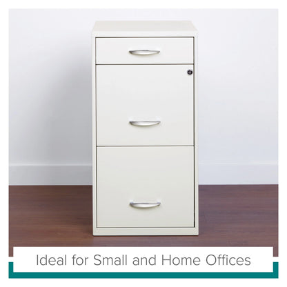 Space Solutions 3 Drawer Letter Width Vertical File Cabinet with Pencil Drawer, White