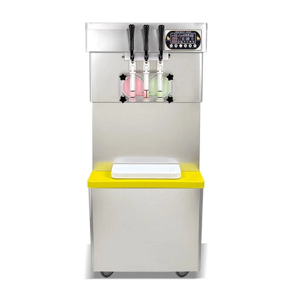 Kolice Commercial 3 Flavors Soft Serve Ice Cream Machine-Full Transparent Dispenser,Upper tanks Coolated