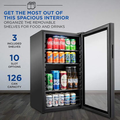 Ivation 101-Bottle Wine Cellar, Freestanding Mini Fridge - Stainless Steel