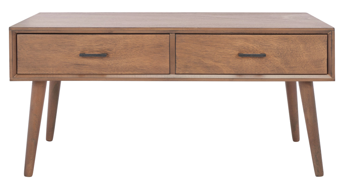 SAFAVIEH Miya Solid 2 Shelf Coffee Table Wood, Natural