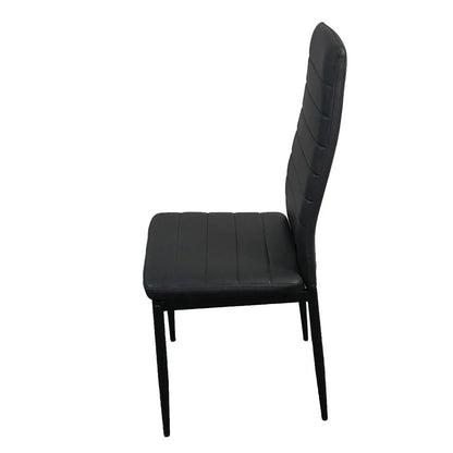 Zimtown Set of 4 Dining Side Chairs PU Leather Elegant Design Home Kitchen Furniture Black