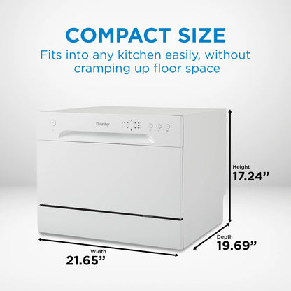 Danby 6 Place Setting Countertop Dishwasher in White (DDW621WDB)