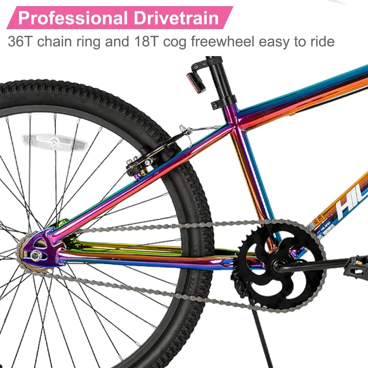 Hiland BMX BIKE 24 & 26 inch, Beginner-Level to Advanced Riders with 2 Pegs for Adults, Multiple Colors