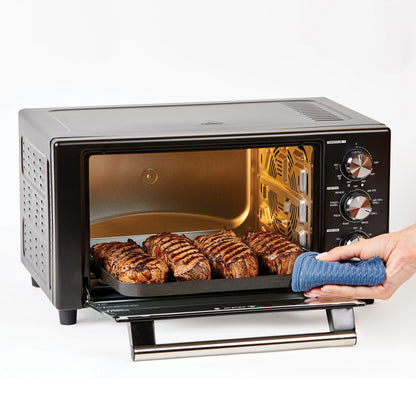 PowerXL Air Fryer Grill Plus Toaster Oven with Air Fry, 8 Functions, Black, 1500 W