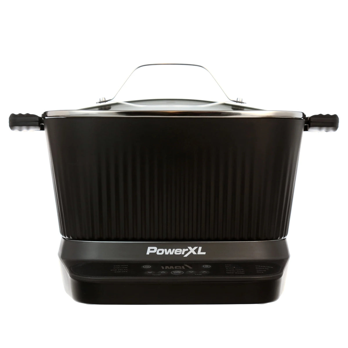 Power XL StirMax 7.5 Qt Multi-Cooker with Auto Stir/Shred Paddle and 9 Presets, Matte Black