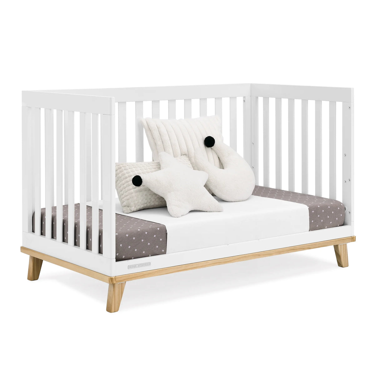 Delta Children Frankie 4-in-1 Convertible Crib - Greenguard Gold Certified, Black with Natural