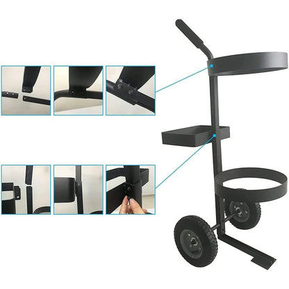 Garden Lawn Yard Wheeled Cart Mobile Gardening Rolling Transport Outdoor Organize Storage Gardening Caddy ?with Gallon Bucket Oxford Bag