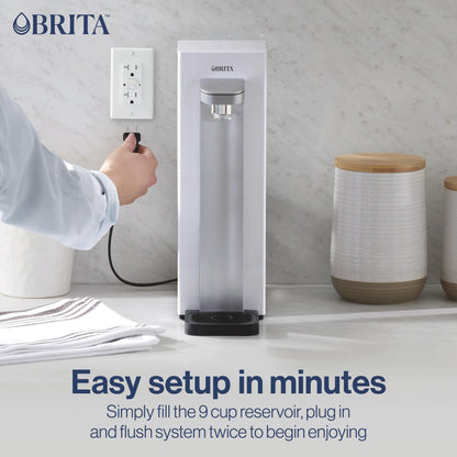 Brita Hub Compact Countertop Water Filtration Device, Water Dispenser, 9 Cup Reservoir, Includes 6-Month Filter, White