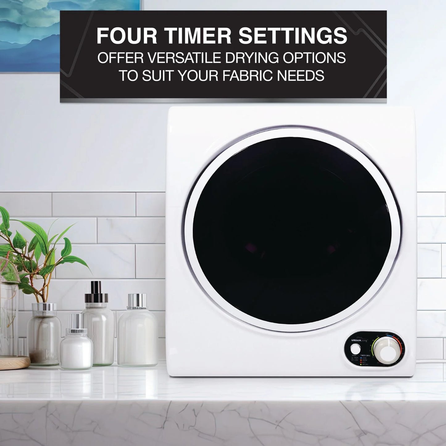 Urban Living 1.5-cu. ft. Compact Electric Dryer, Small Portable Clothes Dryer for Apartment and Small Spaces in White