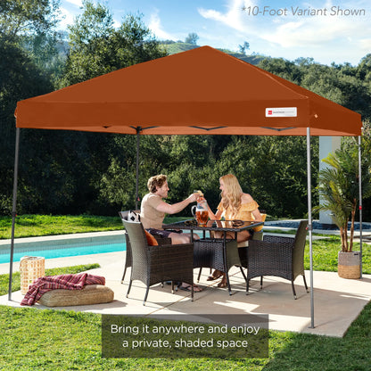 Best Choice Products 12x12ft Easy Setup Pop Up Canopy w/ 1-Button Setup, Wheeled Case, 4 Weight Bags - Navy Blue