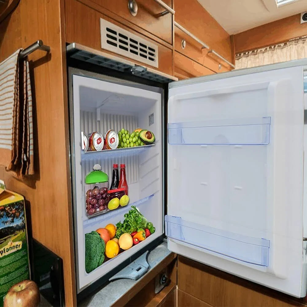 Smad Mini RV Fridge 12V 110V Refrigerator Semi Truck Freightliner Cascadia 2.1 Cu ft Reversible Door