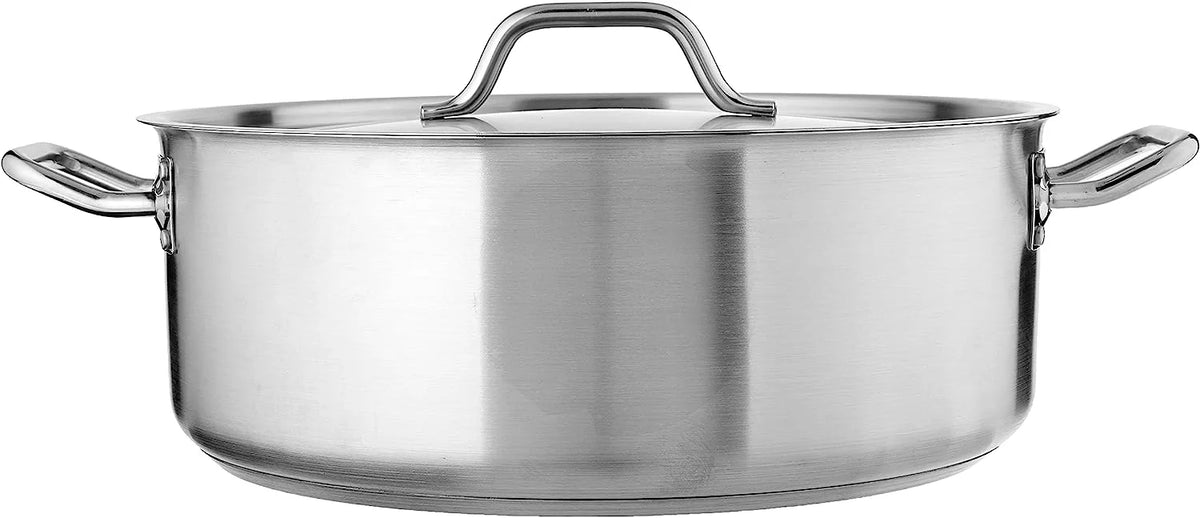 Winware by Winco Brazier With Cover, Stainless Steel 20 Quart