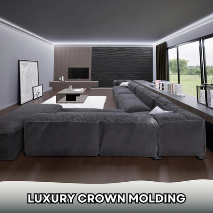 7-Piece 94.5�� (55.12 ft) Crown Molding with Duct Kit for Seamless Ambient Home Accent Lighting | Waterproof Channel for Easy LED Strip Installation (CROWN MOLDING WITH LED DUCT)