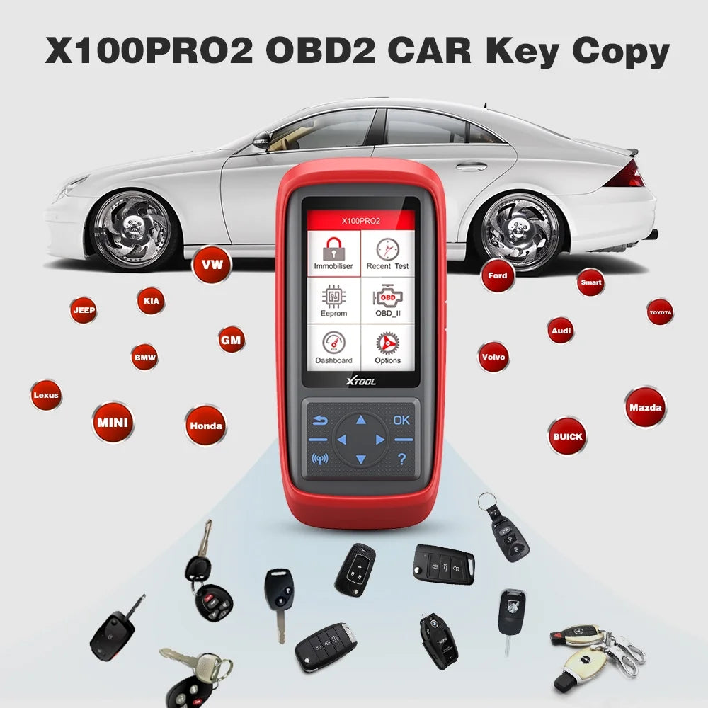 XTOOL X100 PRO2 Key Fob Programmer OBD2 Scanner with EEPROM Adapter Immobilizer Lifetime Free Update