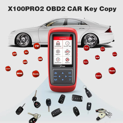 XTOOL X100 PRO2 Key Fob Programmer OBD2 Scanner with EEPROM Adapter Immobilizer Lifetime Free Update
