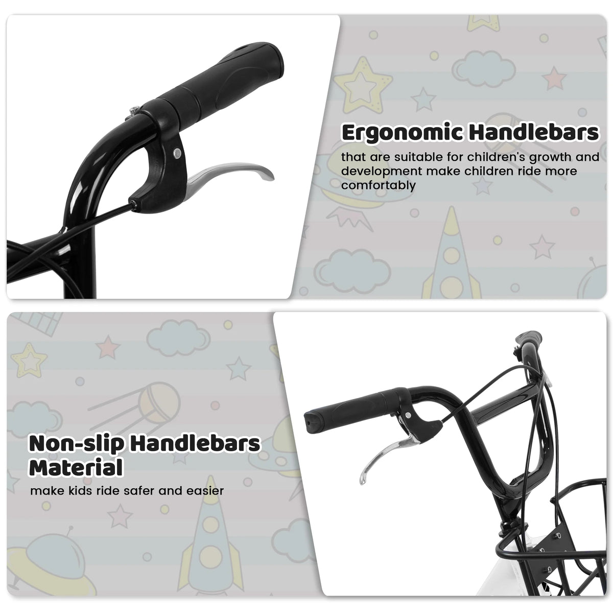 20 Inch Kids Bike for Boys Girls, 1 Speed Children Bicycle with Basket, Rear Seat, Chain Guard, Coaster Brake and V-Brake, Steel Frame Kids Bike for Ages 6-12 Years Old Birthday Gift, Purple